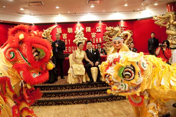 Lion dance at Judy and John's wedding.